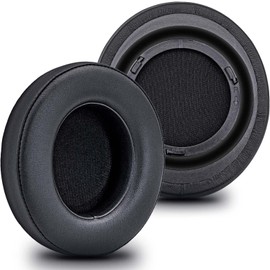 JESSVIT Upgrade Oval Shape Earpads for Virtuoso RGB Wireless, SE & XT Headsets - Enlarged Inner Hole (Protein Leather, Black, Memory Foam)