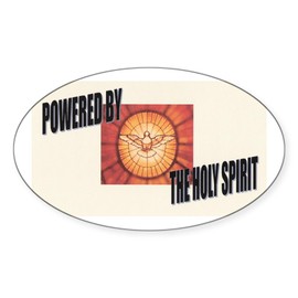 CafePress Powered by The Holy Spirit Oval Sticker Oval Car Bumper Sticker