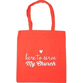 Hippowarehouse Here to serve my Church Tote Shopping Gym Beach Bag 42cm x38cm, 10 litres