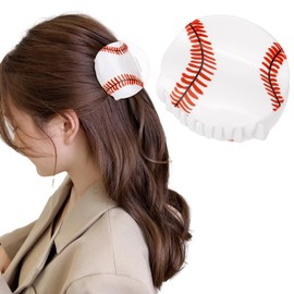 Hapdoo White Baseball Hair Clips, Baseball Hair Claw Clips Game Day Sport Hair Accessories Gifts for Women Girl