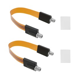 SING F LTD 2Pcs Flat Coaxial Cable 26cm Jumper Coaxial Cable Weatherproof F Connector SAT Window Through Line for Television LNB BNC