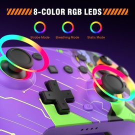 Switch Controller Wireless Pro Controller Compatible with Switch/Switch Lite/Switch OLED/Windows Wireless Switch Pro Controller Programmable Remote Gamepad Joystick with Wake-up Turbo RGB LED Light