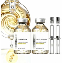 2 unidades Ampolla Reafirmante Intensiva Con PéPtidos De Seda,SéRum Facial Con PéPtidos De ColáGeno Profundo,HidratacióN E Iluminador Facial, Reafirmante Y Tensor, Para Todo Tipo De Piel.