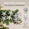 MIJOMA Christmas Decoration Hanging Decoration Stars Silver 6.5 cm Set