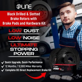 R1 Concepts Front Brakes and Rotors Kit |Front Brake Pads| Brake Rotors and Pads| Optimum OEp Brake Pads and Rotors| Hardware Kit|fits 2007-2018 Jeep Wrangler, Wrangler JK