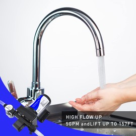 Tdrsuper Water Pressure Booster Pump, 12V DC Water Diaphragm Pump, 5GPM 70PSI with Power Plug, Self Priming RV Water Pump for Home Kitchen Bathroom RV Marine Yacht Garden Hose