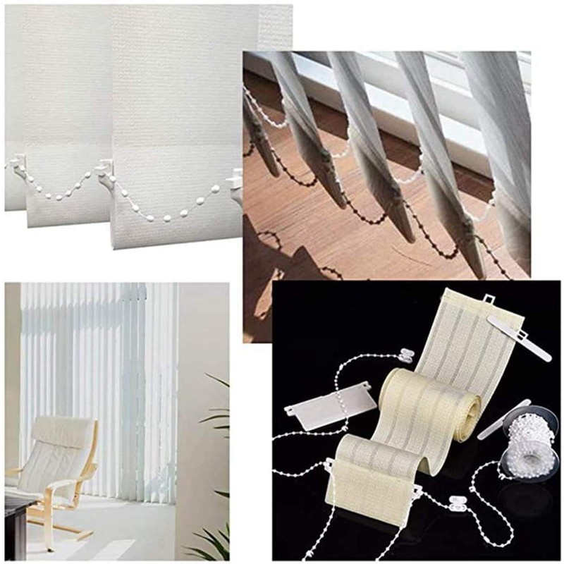 KAHEIGN 35Pcs Vertical Blind Accessories, 10M Bottom Chain and 10Pcs