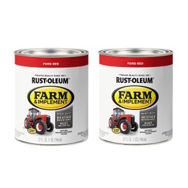 Rust-Oleum 280155-2PK Farm & Implement Enamel Paint, Quart, Ford Red, 32 Fl Oz (Pack of 2)