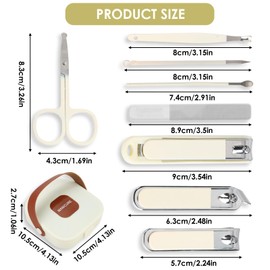 Kasoud Nail Set Manicure, 8PCS Nail Kit Manicure Set, Hand-Held Box Professional Nail Clippers Kit, Nail Clippers Pedicure Kit, Stainless Steel Pedicure Kit for Men Women with Storage Travel Case