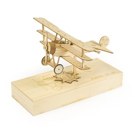3D Wooden Airplane DIY Fokker-Dr1 Model Plane Kit, Laser Cut Balsa Model Airplane Kits to Build for Adults, WW1 Wood Aircraft Model Kit for Men Festival Birthday Gift (Cardboard box)