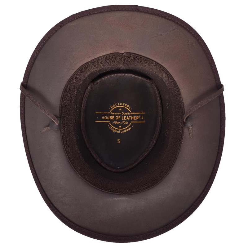 Real Leather Australian Bush Hat Outback Traveller Cowboy Style HL3341