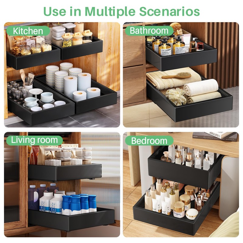 Pull out Cabinet Organizer, 21"Deep, 20"Wide Full-Extension Heavy Duty Slide