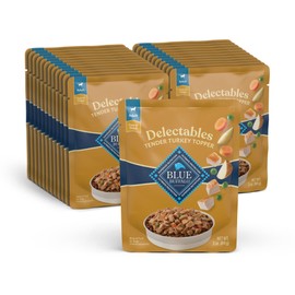 Blue Buffalo Delectables Natural Wet Dog Food Topper, Turkey Dinner 3oz (Pack of 24)