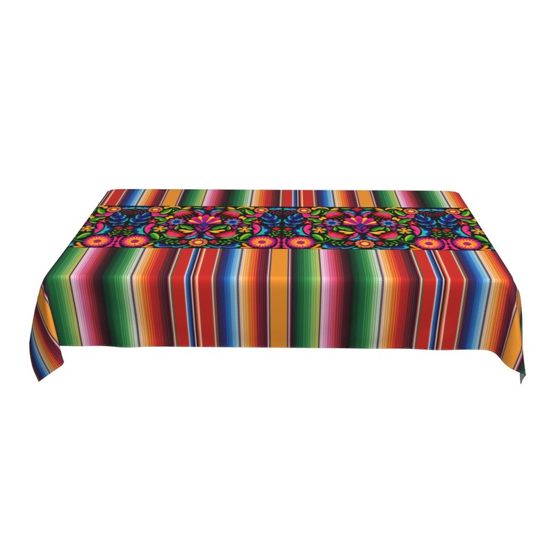 juniissl Mexico Serape Rectangle Tablecloth Washable 60x90 Inch Table Cover
