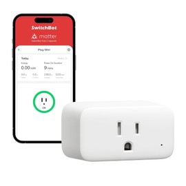 【2025 New】 SwitchBot Smart Plug Mini 15A(1 Pack), Energy Monitor, Smart Home WiFi(2.4GHz) & Bluetooth Outlet, Compatible with Alexa & Google Home, APP Remote Control & Timer Function, No Hub Required