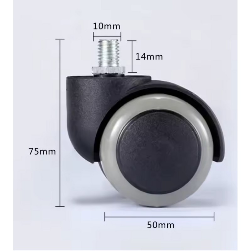2 Inch Silent Rubber Furniture Casters – Set of 5