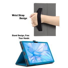 Case for OUKITEL OT5S 12 Inch, OUKITEL OT5S Tablet Protective Case, Folding Stand Protective Case with Pen Holder and Wrist Strap, Comprehensive Protection (Light Blue)