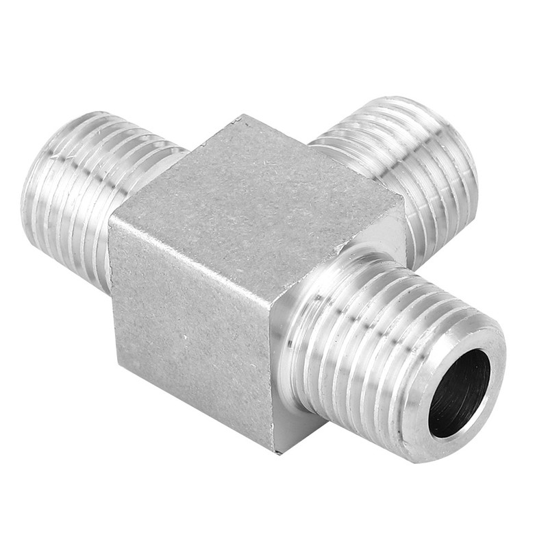 Stainless Steel Pipe Connector 3 Way BSPT Male Thread Hose