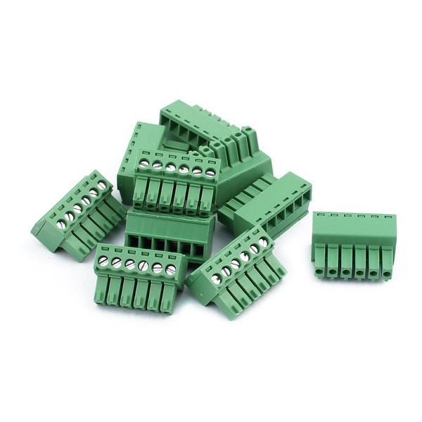 uxcell Terminal Block Connector 6 Position 3.5mm Pitch Plastic Metal