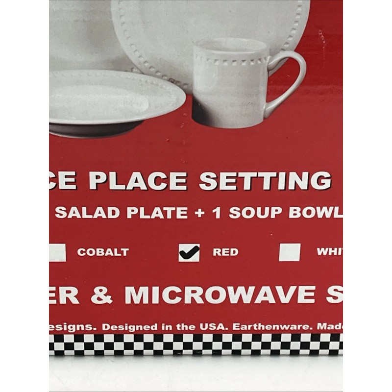 Emeril's Emeril Bistro Red 4 Piece Place Setting Dinner /
