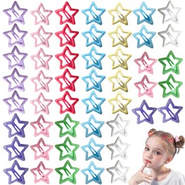 50PCS Star Hair Clips for Girls – Non-Slip Colorful Star-Shaped Hair Pins for Kids, Teens, and Hair Accessories