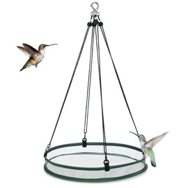 FoldTier 1 Pieces Universal Wild Bird Seed Catcher Hanging Hoop Platform Bird Seed Catcher Tray for Hummingbird Feeders Bee Feeder Outdoor Garden Accessories (16 Inch)