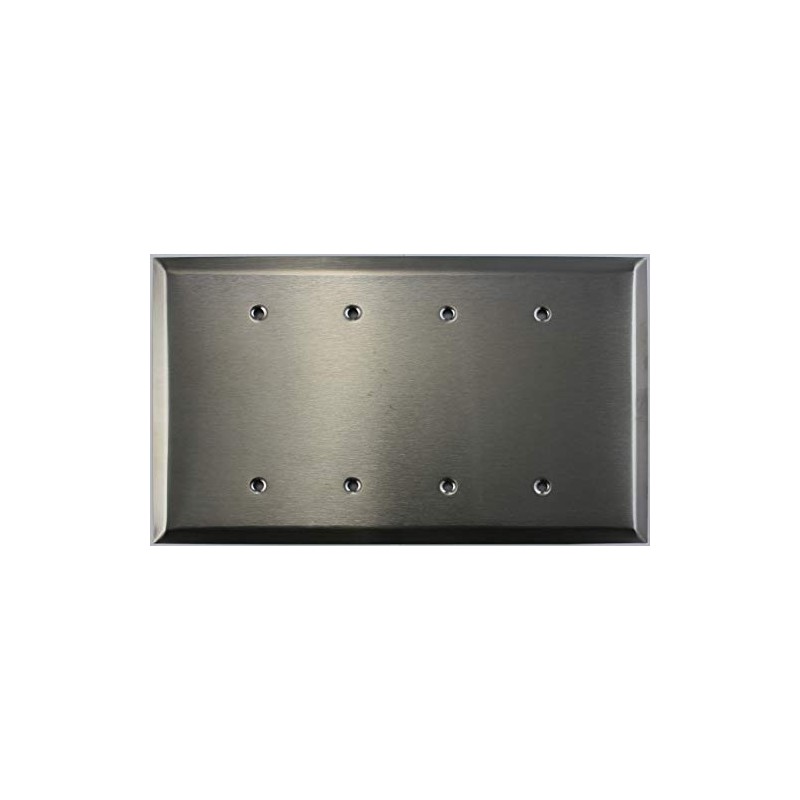 Over Sized Jumbo Satin Stainless Steel 4 Gang Blank Wall