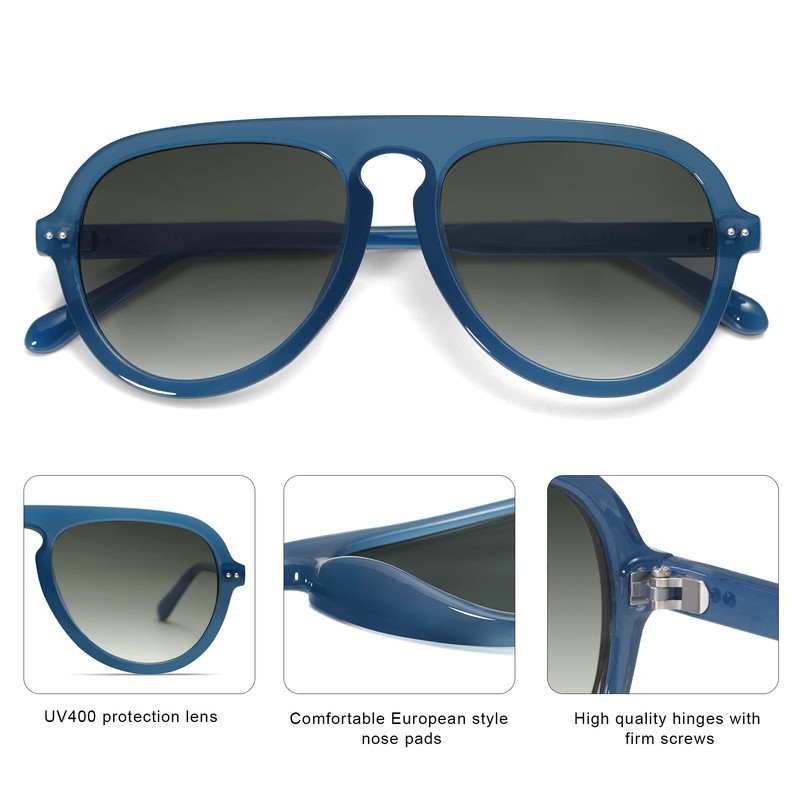 SOJOS SJ2255 - anteojos de sol estilo aviador retro para