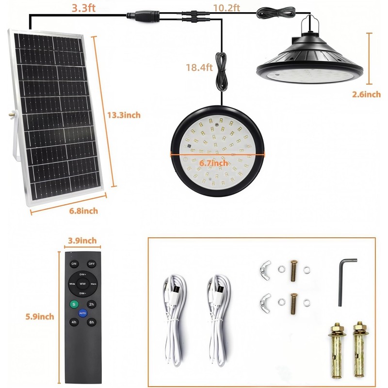 2-Pack Solar Chicken Coop Light with Timer, Barn Light for