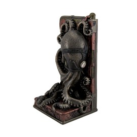 Resin Decorative Bookends Steampunk Octopus Bronze Finished Single Bookend 3.75 X 8 X 4.5 Inches Bronze