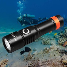 ORCATORCH D530 Diving Light Max 1500 Lumens 6500K Underwater Light Diving 7 Degree Narrow Beam Angle LED Underwater Light 150 Meters Underwater Multifunctional Flashlight Diver Light Night Diving