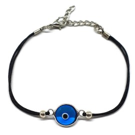 MYSTIC JEWELS By Dalia Classic Lucky Turkish Eye Bracelet for Men and Women - for Good Luck (Black)
