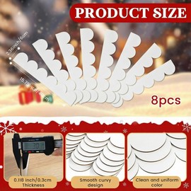 AceOrbit 8 Pack Winter Scalloped Decorative Wood Trim Scalloped Wood Trim Molding Decorative for Home Classroom Wall Window Cabinet Shelf Door Frames Decoration, 15.75 x 2.36 Inch(White)