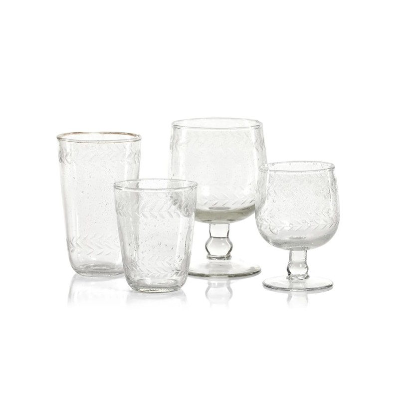 Zodax Tuscan Handmade Etched Glass - Sets of 4 (Highball)