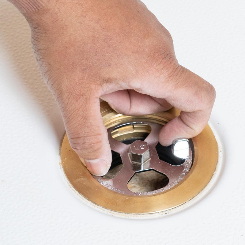 Oatey 42239 Brass and Plastic No-Calk Shower Drain Wrench, Stainless