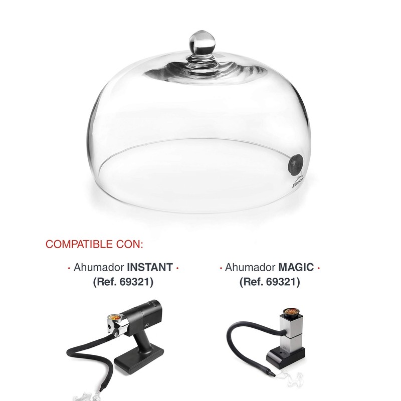 Lacor - 61816 Magic Food Smoker Bell, Glass Lid with