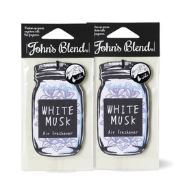 John's Blend OA-JON-1-1 Paper Room Fragrance Air Freshener, White Musk, 2-Piece Set, Hanging