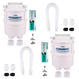 PF WaterWorks AQUAGREEN Rain Water Collection Downspout to Rain Barrel Diverter Basic Kit (2 Pack), Connector Tubing (Rain Barrel not Included) - Fits 2" x 3" and 3" x 4" Downspouts - White Diverter