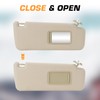 Left Driver Right Passenger Side Beige Sun Visor with Vanity