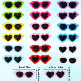 100pcs Mini Sunglasses for Crafts, Colorful Mini Resin Sunglasses Charms Tiny Size flatback Charms Sunglasses for DIY Jewelry Scrapbooking Phone Shell Craft Accessories