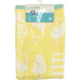 Hayashi FO474603 Face Towels, Set of 2, Approx. 13.4 x 31.5 inches (34 x 80 cm), More, Ice Viking, Yellow