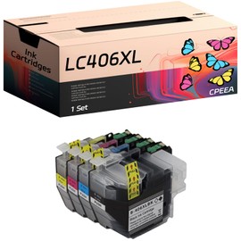 CPEEA LC406XL Ink Cartridges Compatible with Brother MFC-J5955DW MFC-J6555DW MFC-J6955DW Printers, High Yield 7000 Pages (1 Set), Black, Cyan, Magenta, Yellow