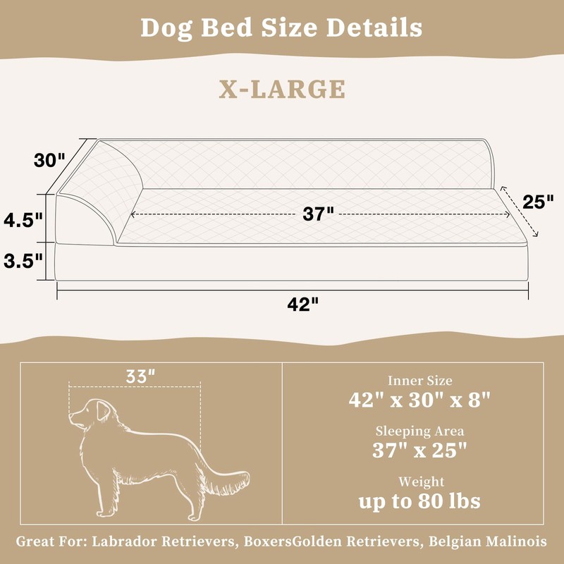 Comfort Expression XL Dog Bed Orthopedic, Extra Large Dog Beds