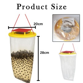 Fly Trap, Outdoor Hanging Fly Catcher Bag with Bait, Effective Fruit Fly Trap for Gardens, Farms, and Outdoor Dining Areas, 1 Pack