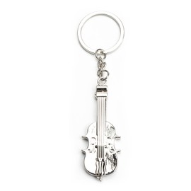 MUCOOS Violin Keychain, Fun Gift for Music Lovers, Bands, Friends, Family, Birthday Gift for Mom, Daughter and Colleagues, Elegant Silver Design,Keyring