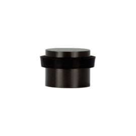 EVI Herrajes | Black Door Stopper - Adhesive Installation - White Rubber Protector - W=0.94 x H=0.79 Inch Door Stop