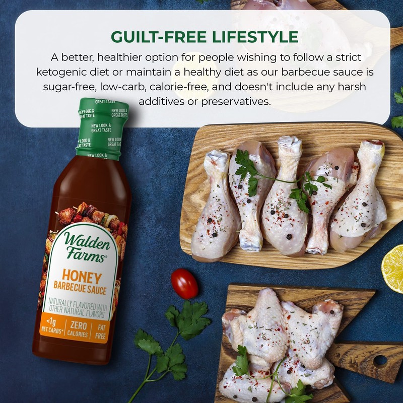 Walden Farms Sugar Free Honey BBQ Sauce, 12-oz. Gourmet Barbecue