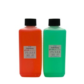 FSRTOP pH 4 and pH 7 Calibration Solution Kit 250ml Buffer Solution for pH Meters Red and Green