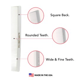 Allegro Combs 420 Barber Comb Set for Hair Cutting and Styling - 6 Pocket Combs for Stylists in Black, Red and White