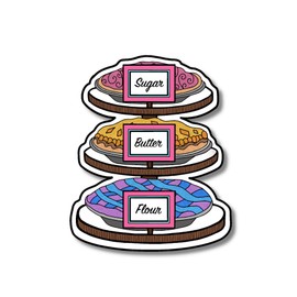 Coloring Broadway - Waitress Inspired Stickers (Set of 10) “Sugar, Butter, Flour” Sticker Collection, Broadway Musical Merchandise, Die-Cut & Bubble Free, Ideal Gift for Theatre Lovers